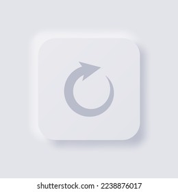 Circular arrow icon, White Neumorphism soft UI Design for Web design, Application UI and more, Button, Vector.