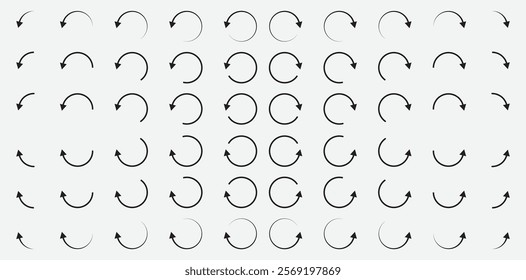 Circular Arrow Icons Collection for Refresh and Reload Functions Stylish Set of Circular Arrow Icons for Websites Apps Navigation Buttons UI Design and Creative Digital Projects