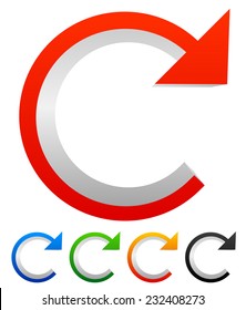 Circular arrow. Iteration, skip, advance