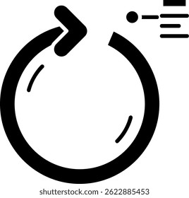 Diseño de icono de Vector de línea de flecha circular