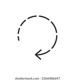 Circular arrow, linear icon. Line with editable stroke