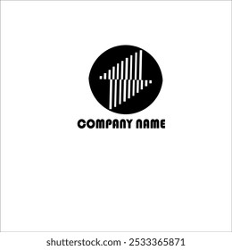  Circular Arrow Logo
A black and white circular logo featuring a stylized arrow pointing upwards, composed of vertical lines