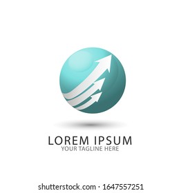 circular arrow logo business finance design vector Stock
