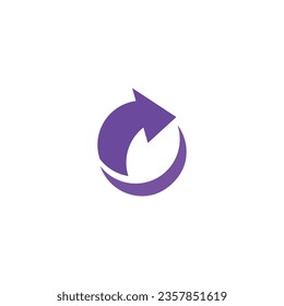 Un logotipo de flecha circular en un fondo blanco