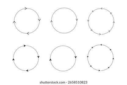 Iconos de Bucle de flecha circular en estilo de contorno