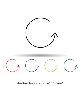circular arrow multi color style icon. Simple thin line, outline vector of web icons for ui and ux, website or mobile application