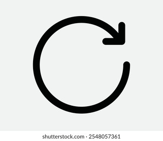 Circular Arrow Repeat Again Refresh Loop Recycle Cycle Round Circle Path Route Spin Spinning Reuse Reset Sync Sign Icon Shape Outline Black White Vector