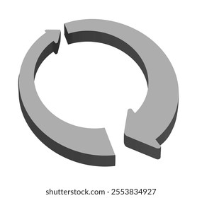 Circular arrow sign 3D. vector
