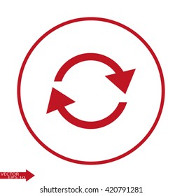 circular arrow sign icon. Two circular arrows. icon of cyclic arrows.
