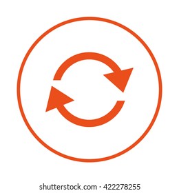 circular arrow sign icon. Two circular arrows.