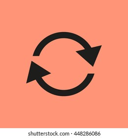 circular arrow sign icon. Two circular arrows. icon of cyclic arrows.