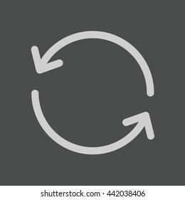 Circular arrow sign vector icon.