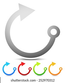 Circular arrow symbol. 4 colors included