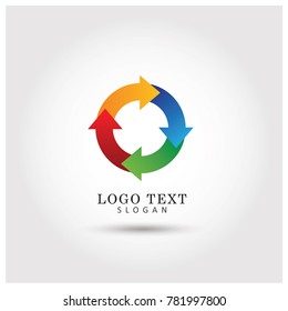Circular Arrow Symbol & Icon Logo Vector Template