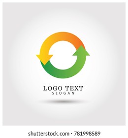 Circular Arrow Symbol & Icon Logo Vector Template