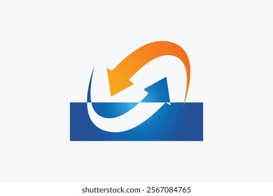 Circular Arrow Sync Logo Design Element