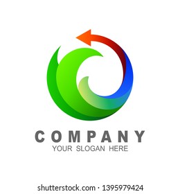 circular arrow and tail, circle arrow icon, rotation symbol, restart, turn concept button / icon