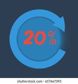 circular arrow twenty percent