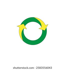 Circular arrow vector illustration on white background. Recycling, loading, and process symbol
