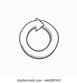 Kreislaufpfeil, Vektorgrafik Symbol einzeln auf Hintergrund. Handgezeichnete Pfeilsymbol. Kreislaufpfeile für Infografik, Website oder App.