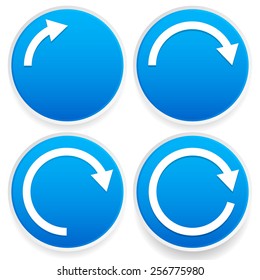 Circular Arrows, 1/4, 1/2, 3/4 And Full Circles - Blue Arrow Signs.