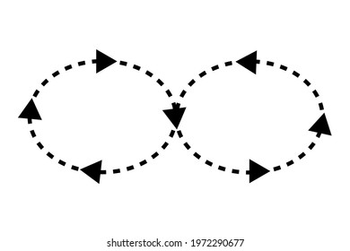 Circular arrows. Up arrow button symbol. Recycle icon set. Stock image. Vector illustration. EPS 10.