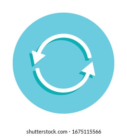 Circular arrows badge icon. Simple glyph, flat vector of web icons for ui and ux, website or mobile application