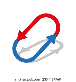 Circular arrows for change. Reset, swap, turn, exchange sign. Vector illustration. EPS 10.