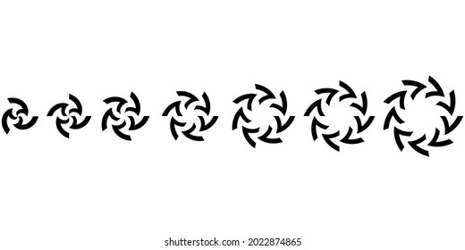 Circular arrows. Chart icon vector set. Cursor sign. Recycle icon. Forward icon. Vector illustration. Stock image.