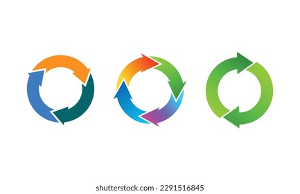 circular arrows of different colors