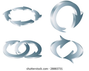 Circular arrows different forms