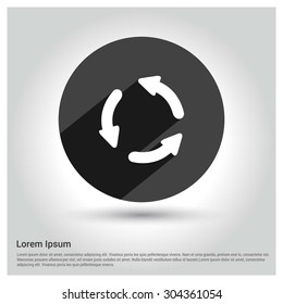 circular arrows icon. Circle concept web buttons. vector illustration. Flat design style