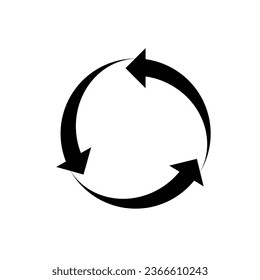 Symbol für Kreislaufpfeile. Gegenzeitiges Richtungssymbol. 