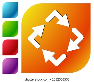 Circular arrows icon, Rotating arrows. Clockwise arrows