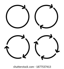 Symbol für runde Pfeile, kreisförmiger Pfeil, Vektorgrafik 