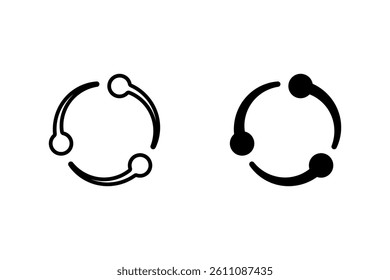 circular arrows icon. Simple and clean design representing process, cycle, flow, or rotation. Suitable for infographics, websites, app interfaces, and presentations