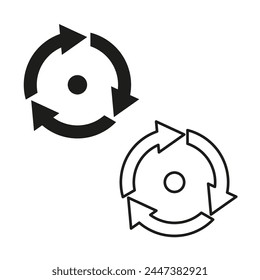 Circular arrows icon. Synchronized system symbol. Continuous cycle sign. Vector illustration. EPS 10.