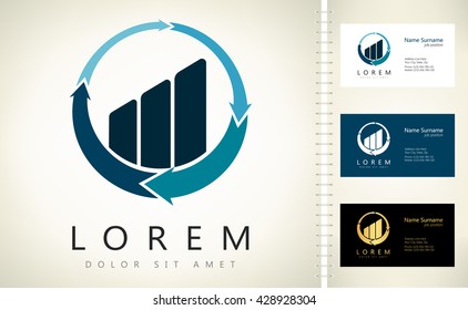 Circular Arrows And  Info-graphic Chart Logo