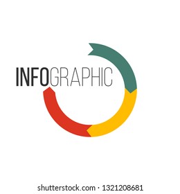 Circular arrows for infographics. Chart, graph, diagram with 3 steps, options, parts. Vector business template.
