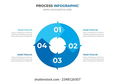 Circular arrows for infographics. Chart, graph, diagram with 4 steps, options, parts. Vector business template.