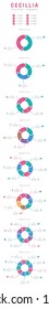 Circular arrows infographics vector with 8 different steps to choose. Clean and modern design template for cycling diagram, circle steps, process, circle options, round chart, background, and etc.