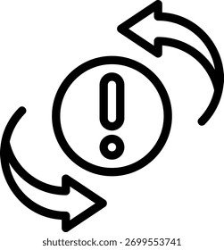Vector de ilustración de icono de línea de flechas circulares
