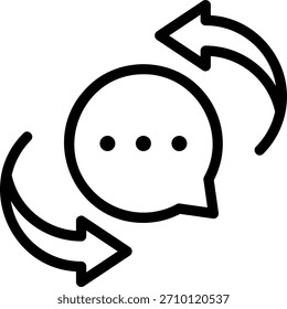 Vector de ilustración de icono de línea de flechas circulares