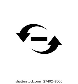 Circular Arrows with Minus Icon Sync Remove Symbol