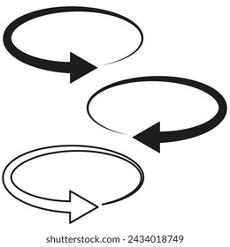 Circular arrows motion. Continuity, black. Recycling concept. Vector illustration. EPS 10.