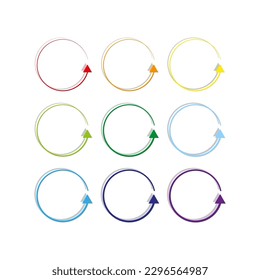 Circular arrows. Motion icon set. Vector illustration.