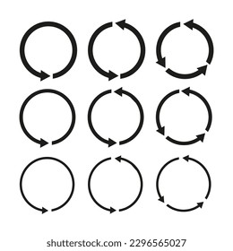 Circular arrows. Motion icon set. Vector illustration.