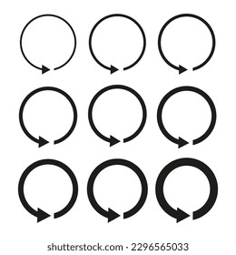 Circular arrows. Motion icon set. Vector illustration.