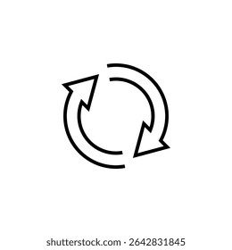 The circular arrows move one after the other in a circle. Two semicircular arrows rotate. Vector illustration.