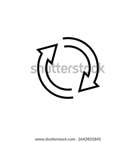The circular arrows move one after the other in a circle. Two semicircular arrows rotate. Vector illustration.